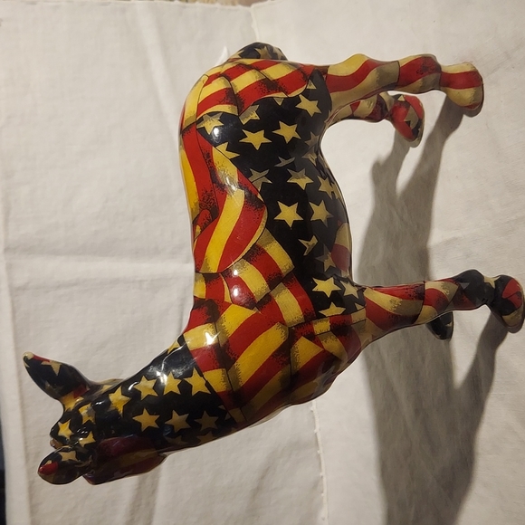 Vintage La Vie Patchwork Flag Donkey Figurine - Picture 4 of 6